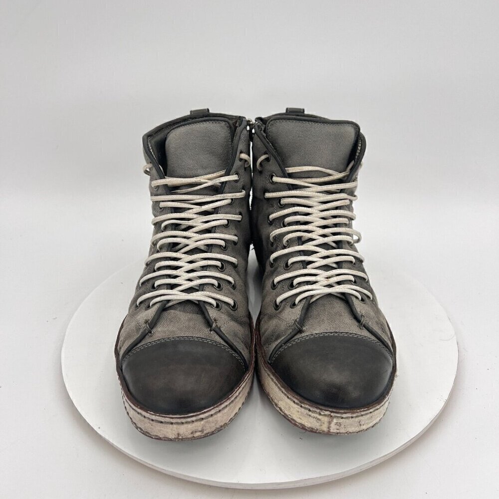 John Varvatos Collection Artisan Double Lace Men 8 High Top Shoe Zipper Sneakers - Picture 3 of 16